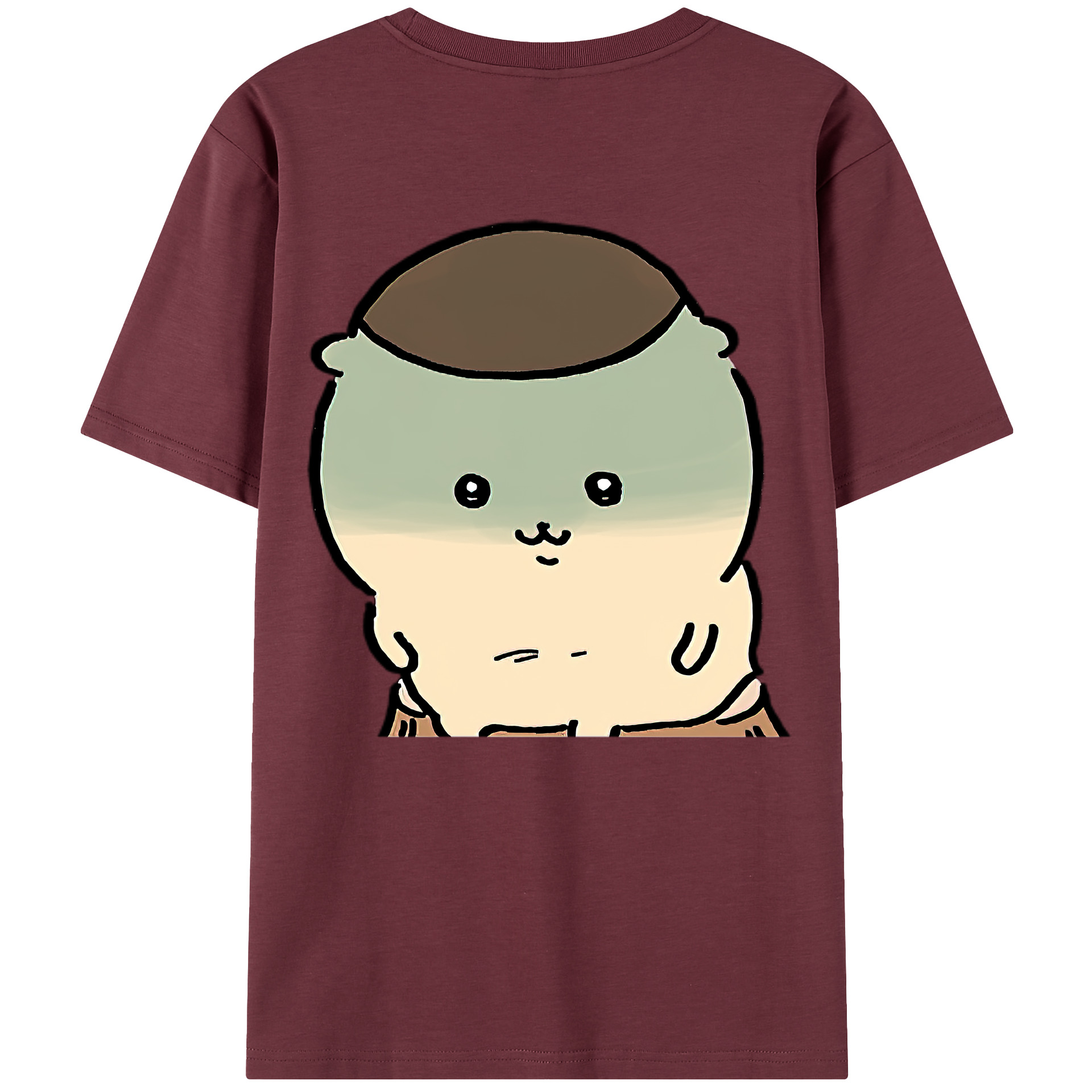 （画像用） ちいかわ くりまんじゅう Chii-kawa kuri manjū 綿100％半袖Tシャツ（背面プリント）